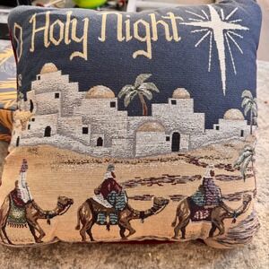 Riverdale‎ Holy Night Nativity Scene Tapestry Throw Pillow Christmas Decor
